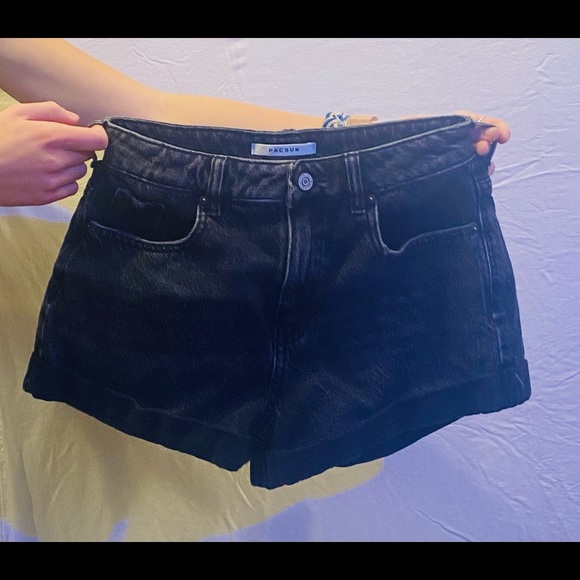 -PacSun Black Denim Shorts- - Picture 4 of 5